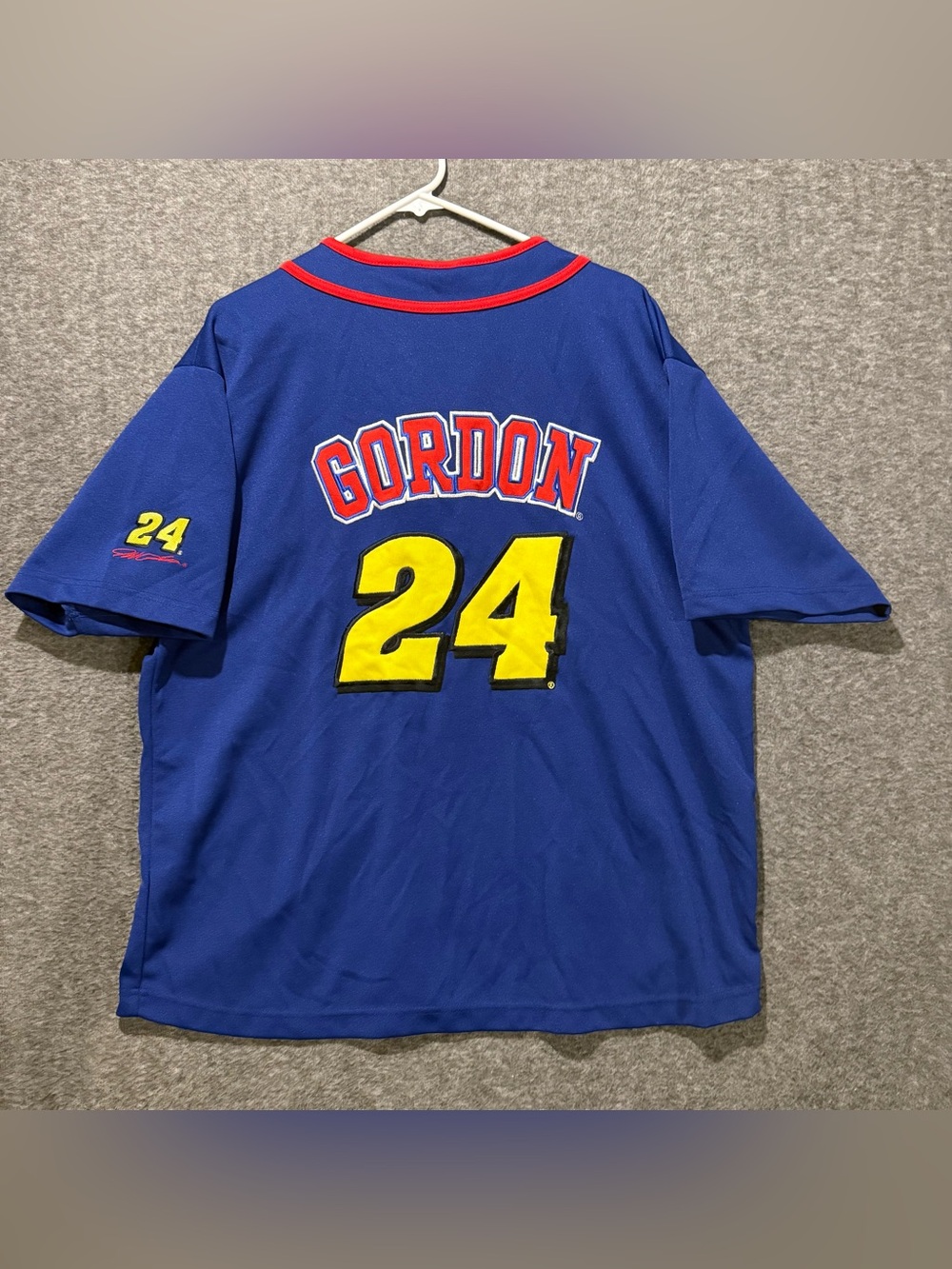 Jeff Gordon Vtg Jersey Men’s XL Winners Circle Blue Button Up DuPont NASCAR Race